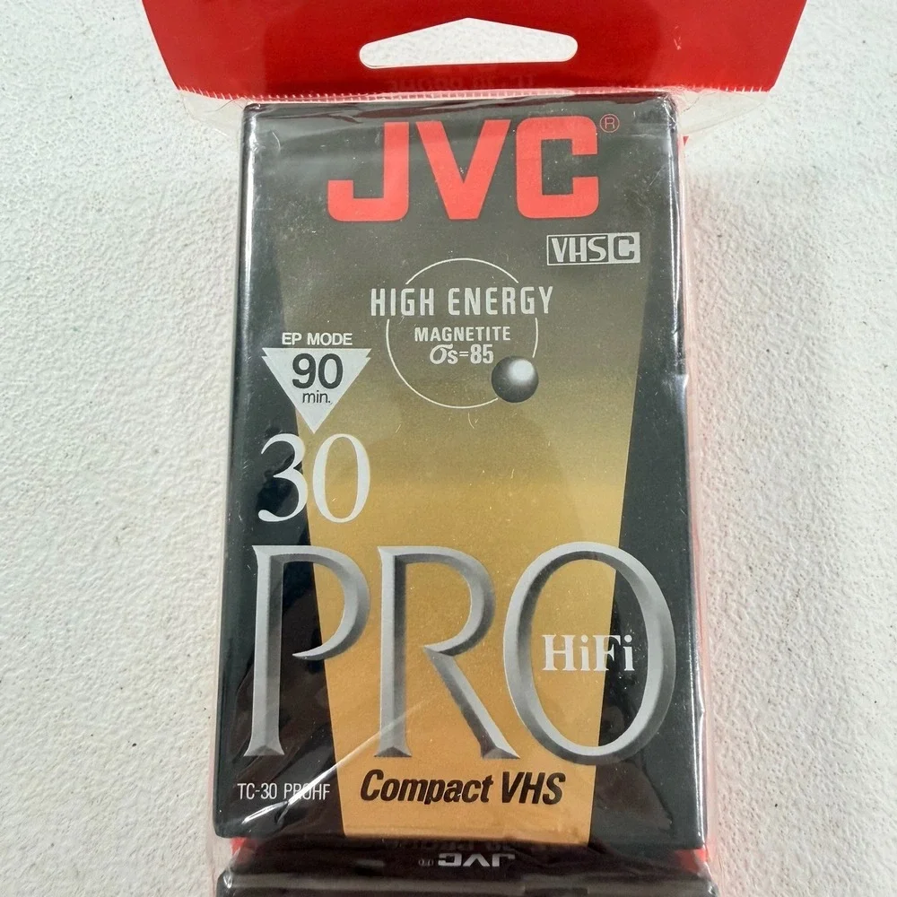 JVC VHS-C TC-30 PROHF 90 Minute Compact VHS High Energy Tape New‎ 2 pack
